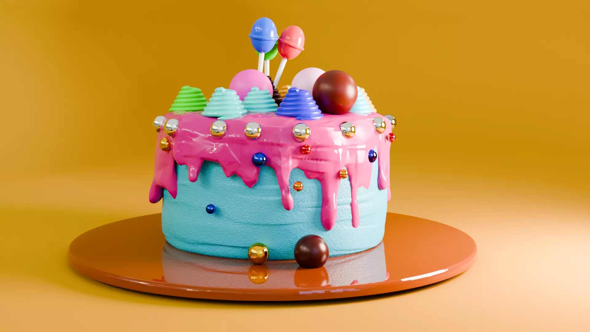Birthday Cake 3D model_0