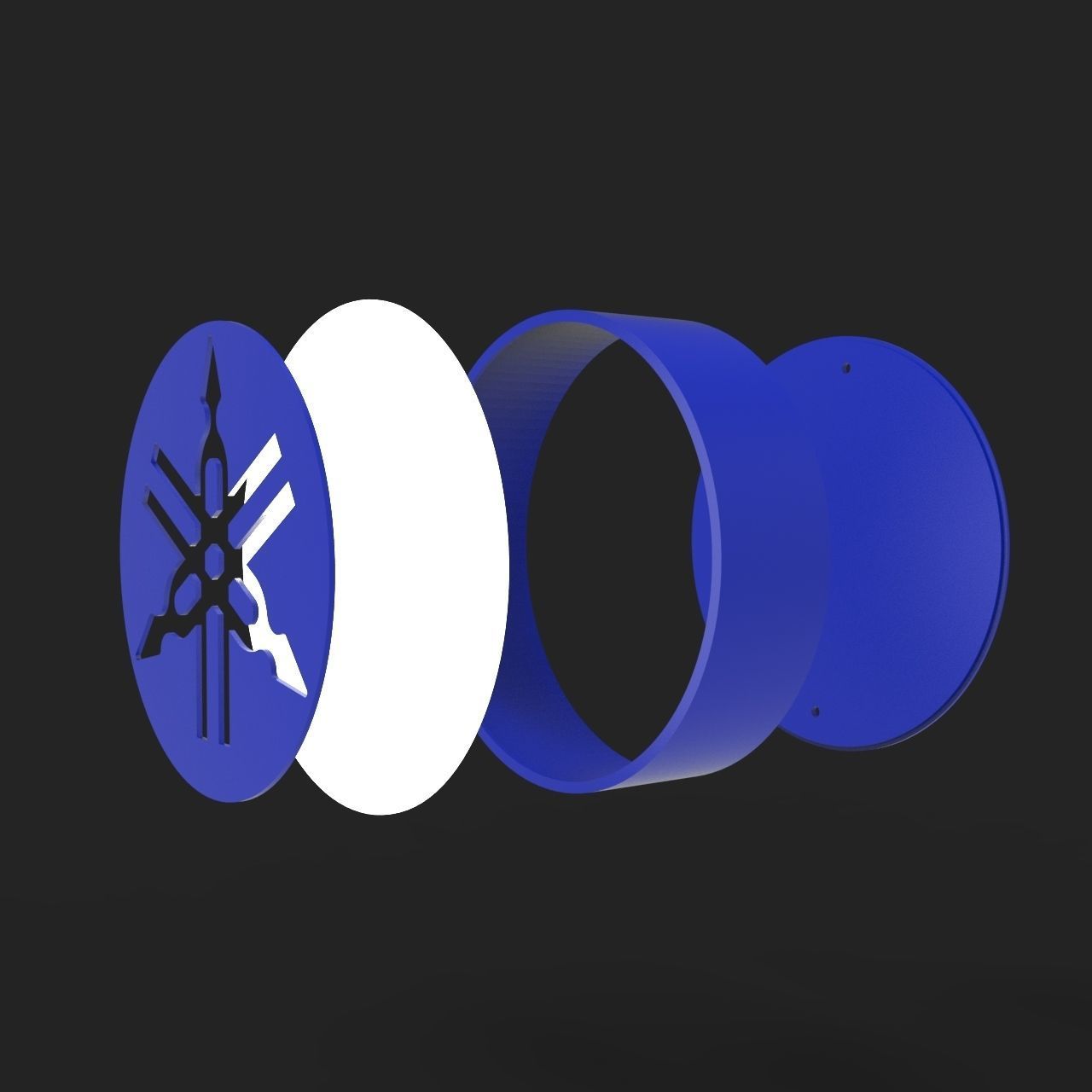 Motocyclette YAMAHA Logo Lamp 3D print model_3