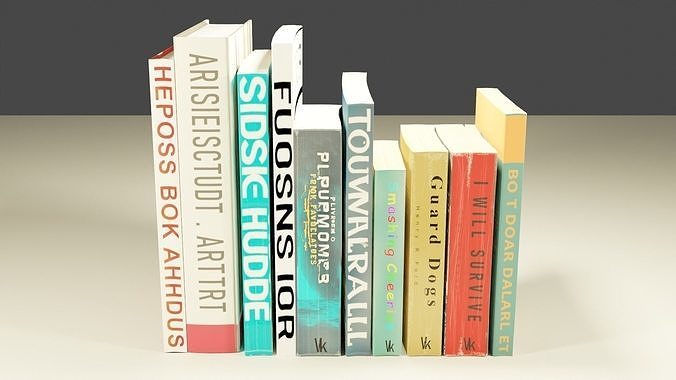 Book Assortment Low-poly 3D model