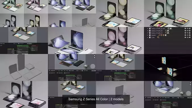 Samsung Z Series All Color 3D Model Collection