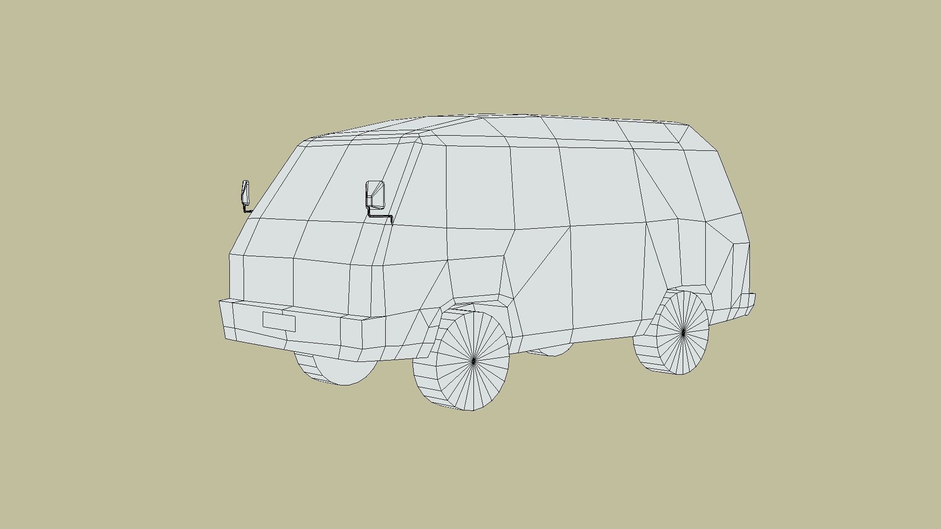 Mitsubishi Delica Wagon 1982 Low-poly 3D model_1