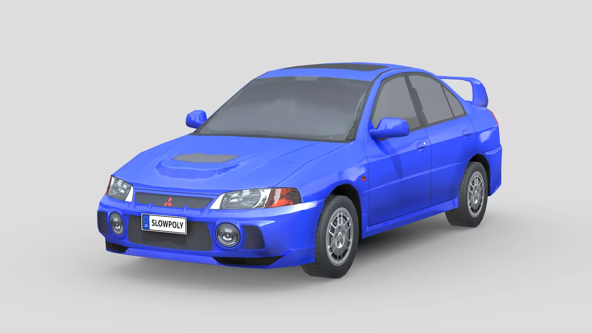 Mitsubishi Lancer Evolution 1997 Low-poly 3D model_0