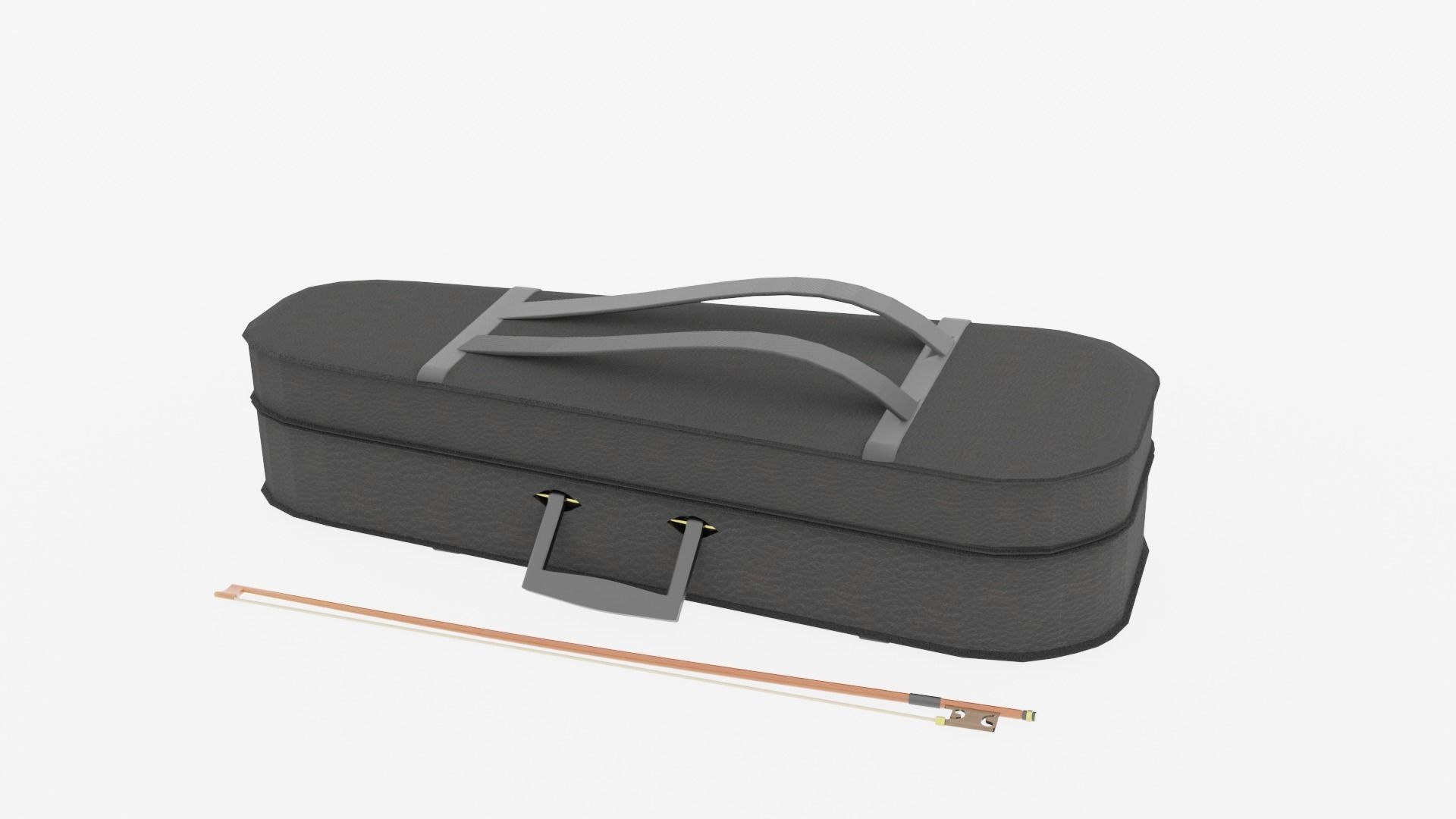 Violin with an integrated case Low-poly 3D model_5