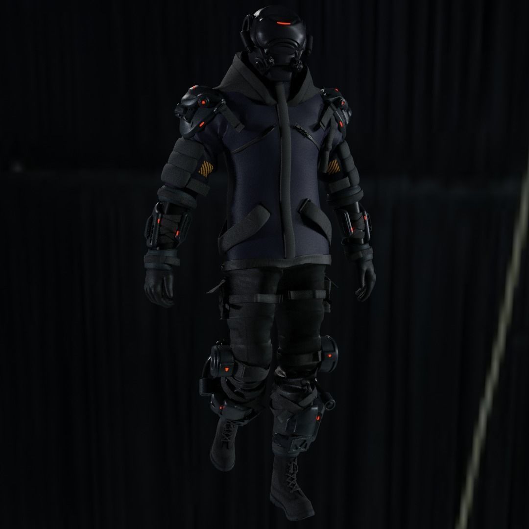 Cyberpunk Character Cyber Hunter 3D model_4