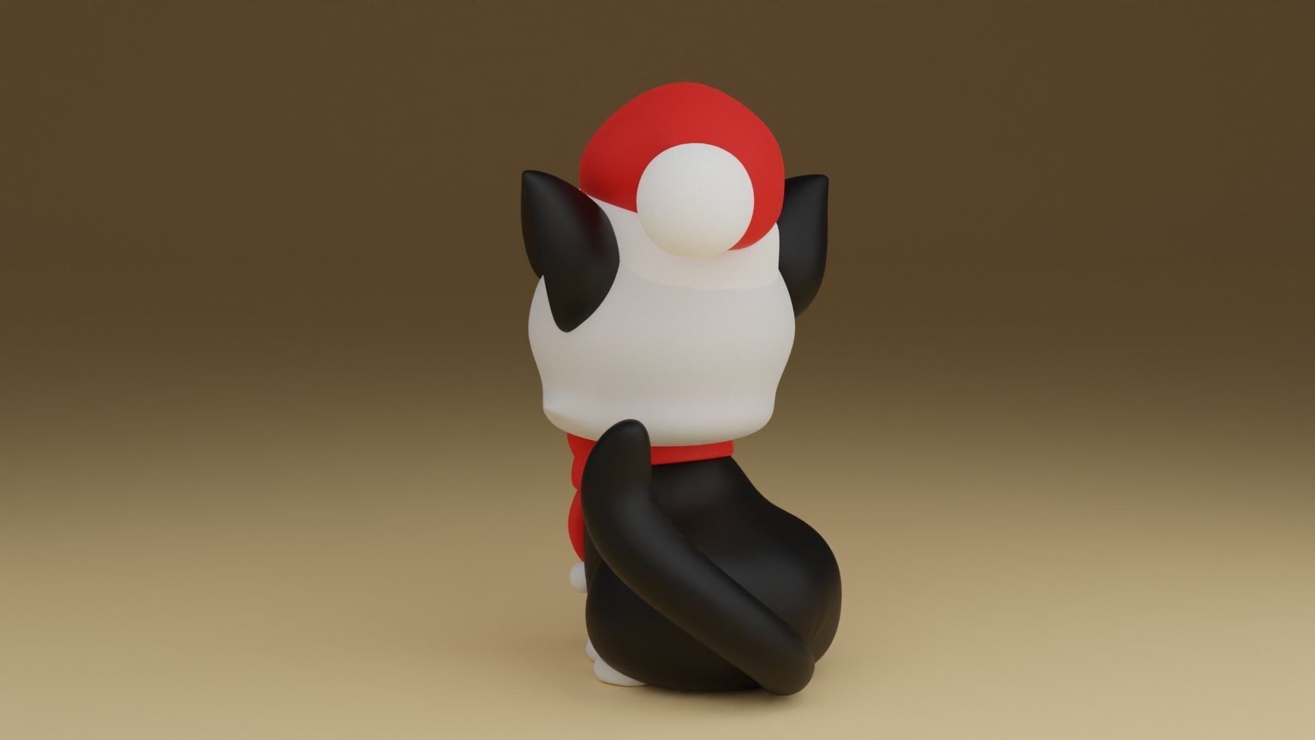 christmas cat 3D print model_11