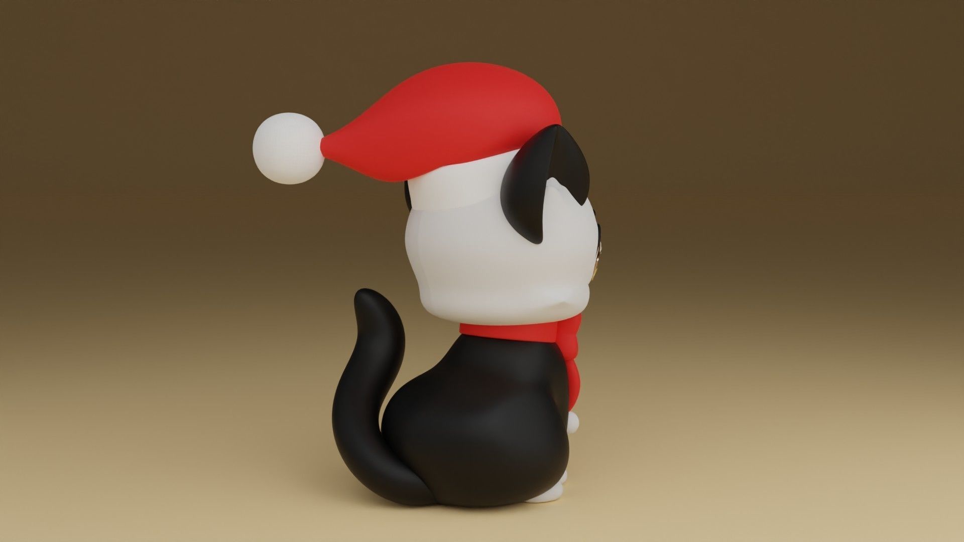 christmas cat 3D print model_9