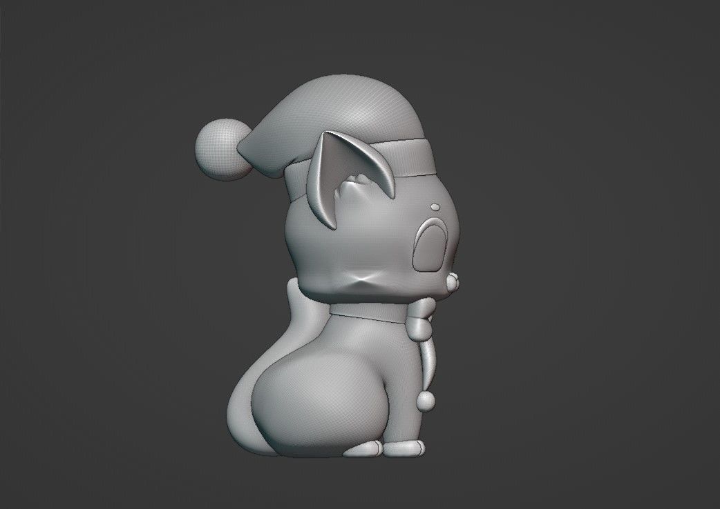 christmas cat 3D print model_2