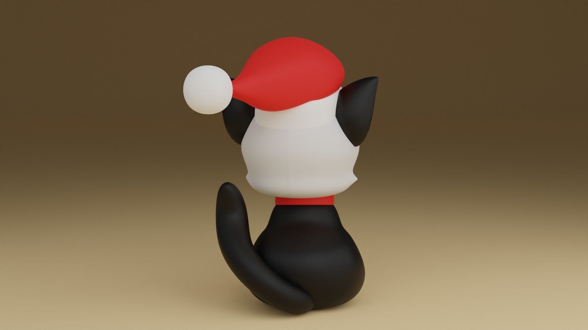 christmas cat 3D print model_10