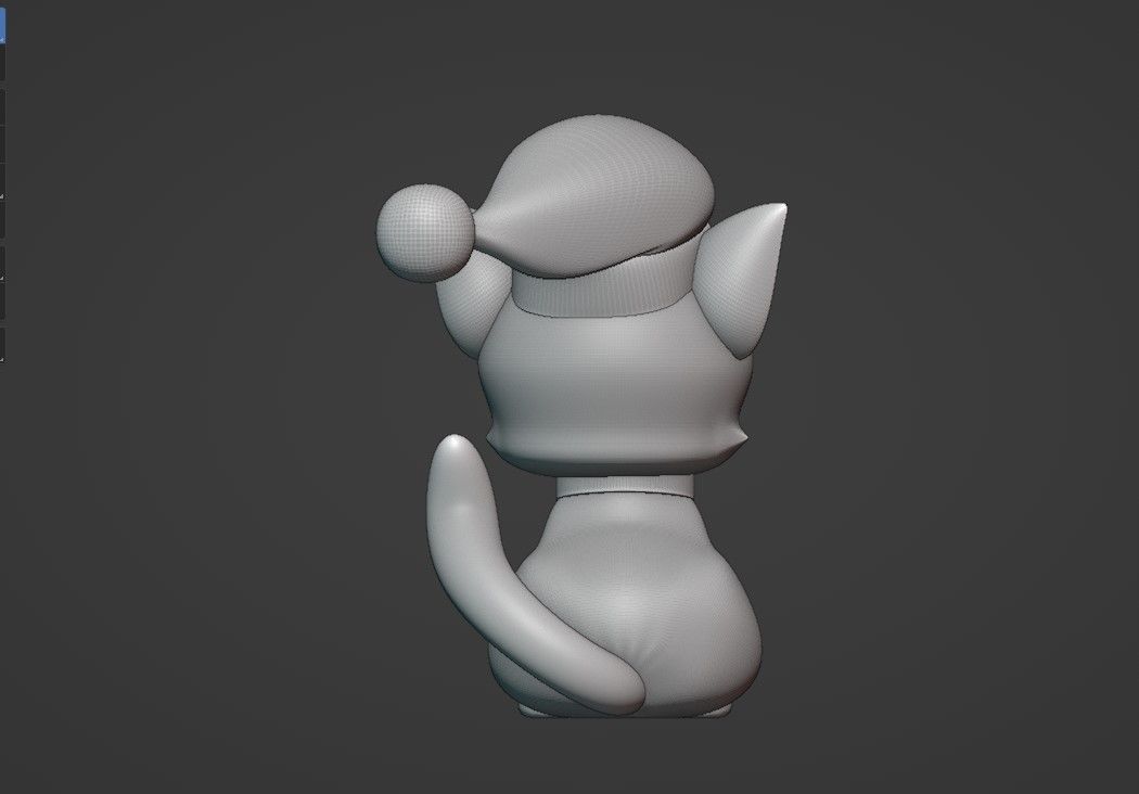 christmas cat 3D print model_3