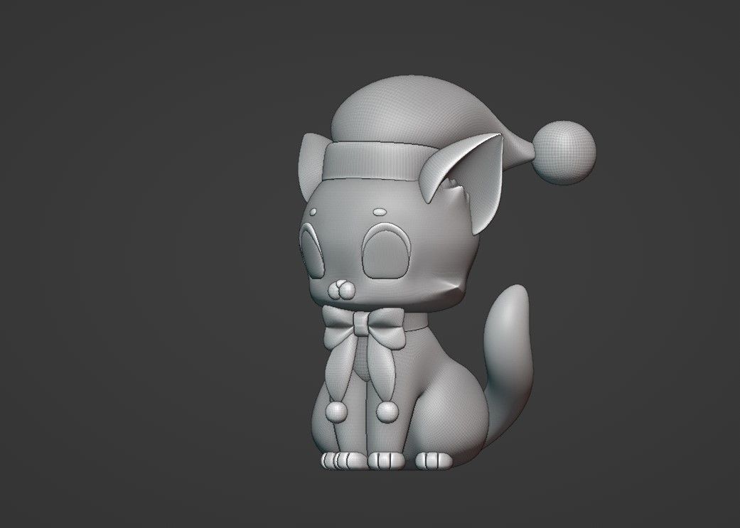 christmas cat 3D print model_5