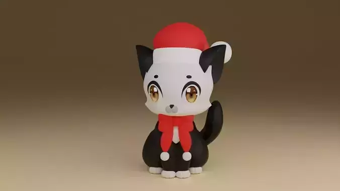 christmas cat 3D print model