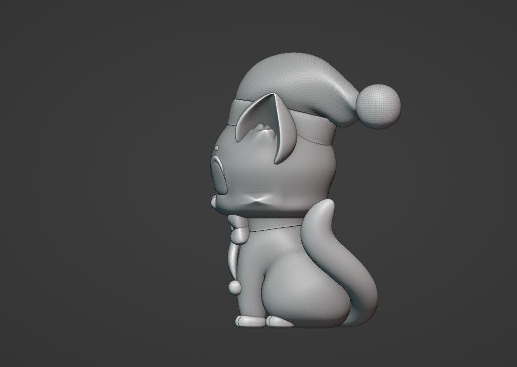 christmas cat 3D print model_4