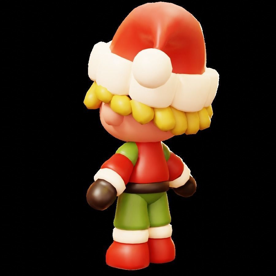 Christmas Santa Boy Low-poly 3D model_7