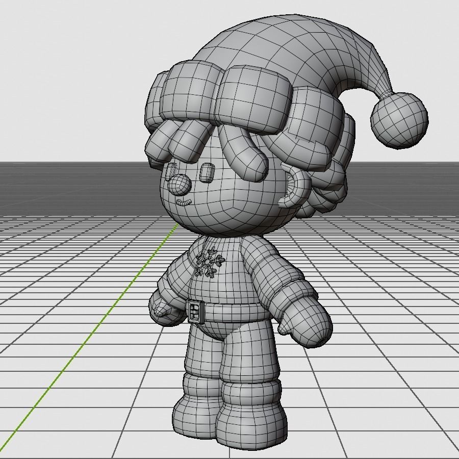 Christmas Santa Boy Low-poly 3D model_4