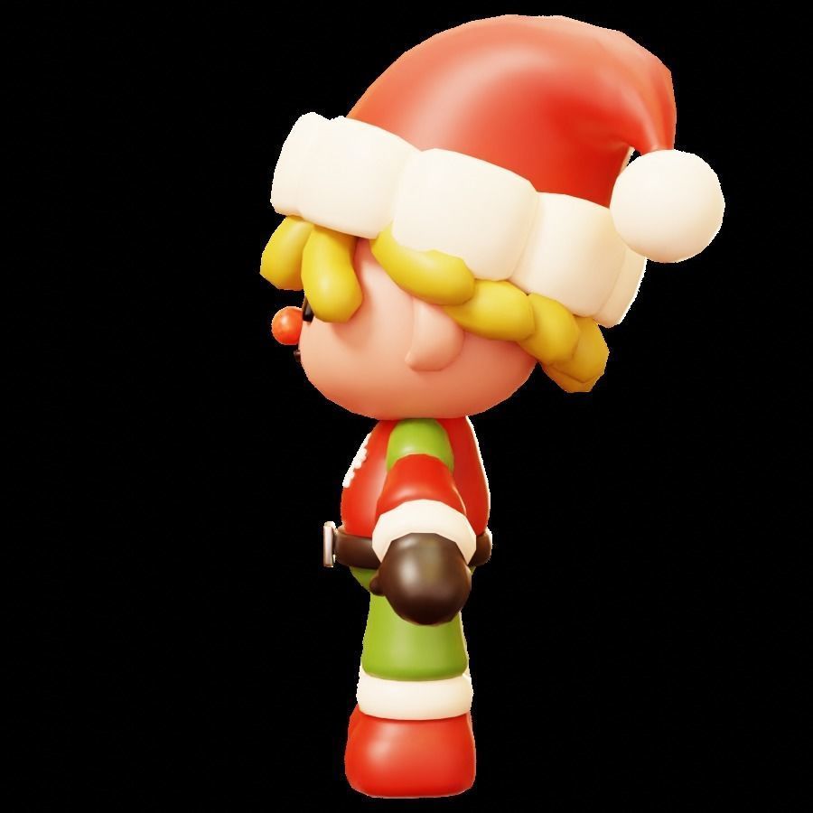 Christmas Santa Boy Low-poly 3D model_5
