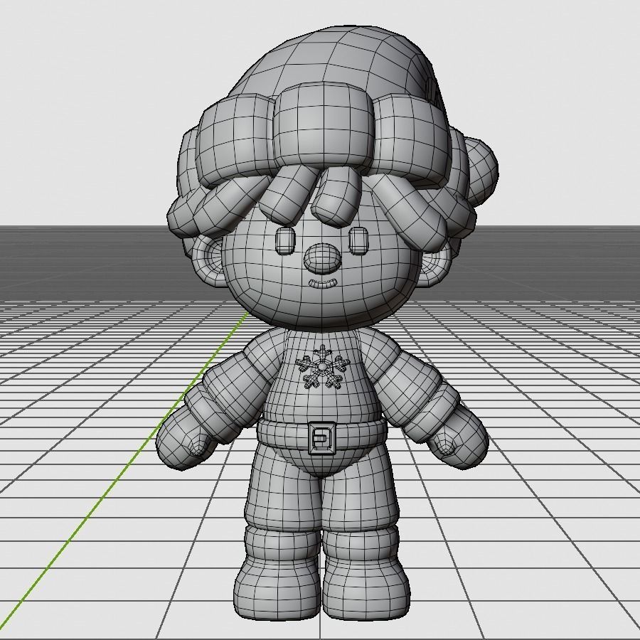 Christmas Santa Boy Low-poly 3D model_2