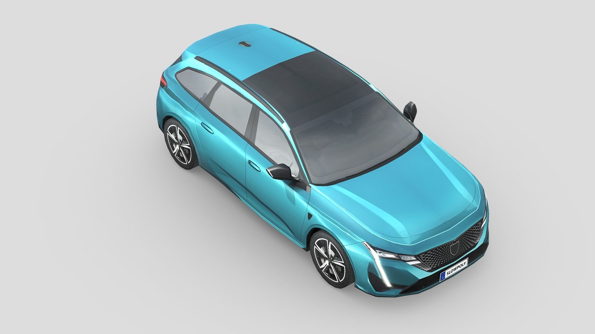 Peugeot 308 SW hybrid 2022 Low-poly 3D model_3