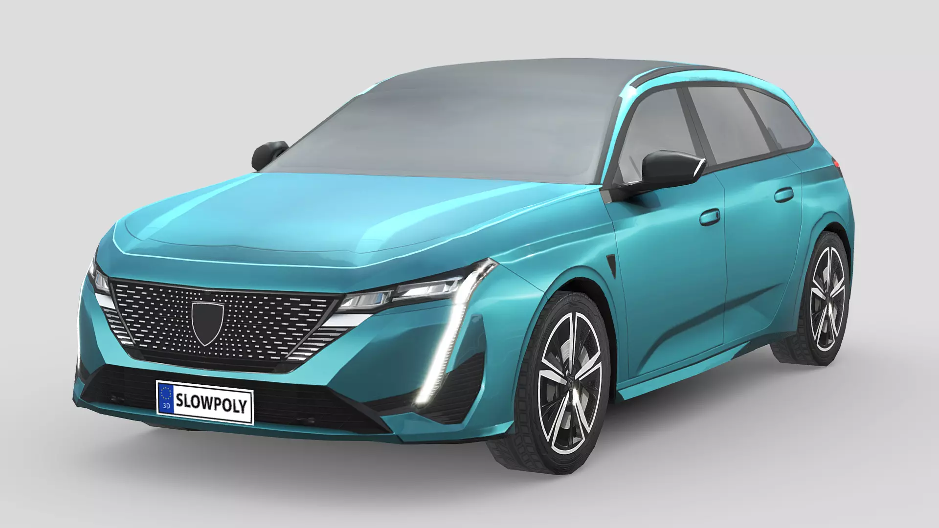 Peugeot 308 SW hybrid 2022 Low-poly 3D model_0