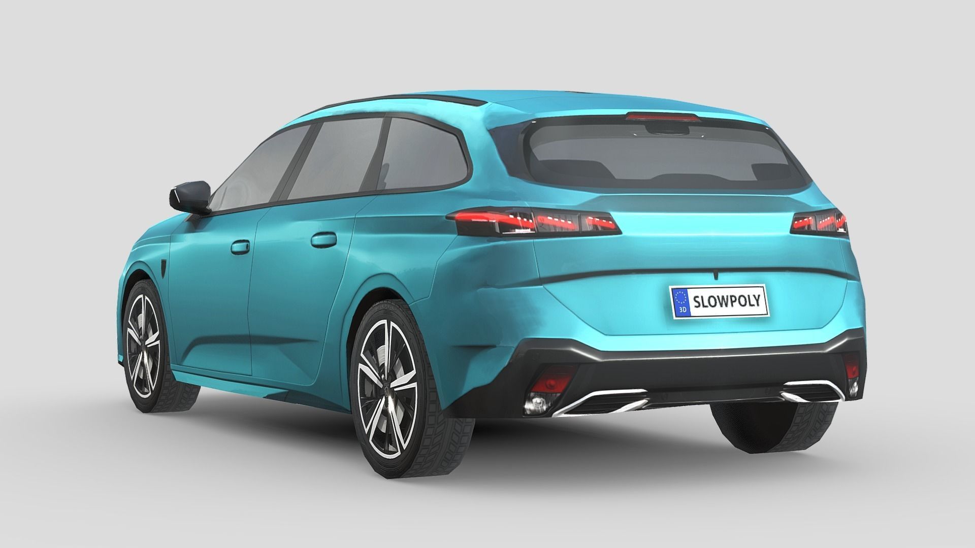 Peugeot 308 SW hybrid 2022 Low-poly 3D model_1