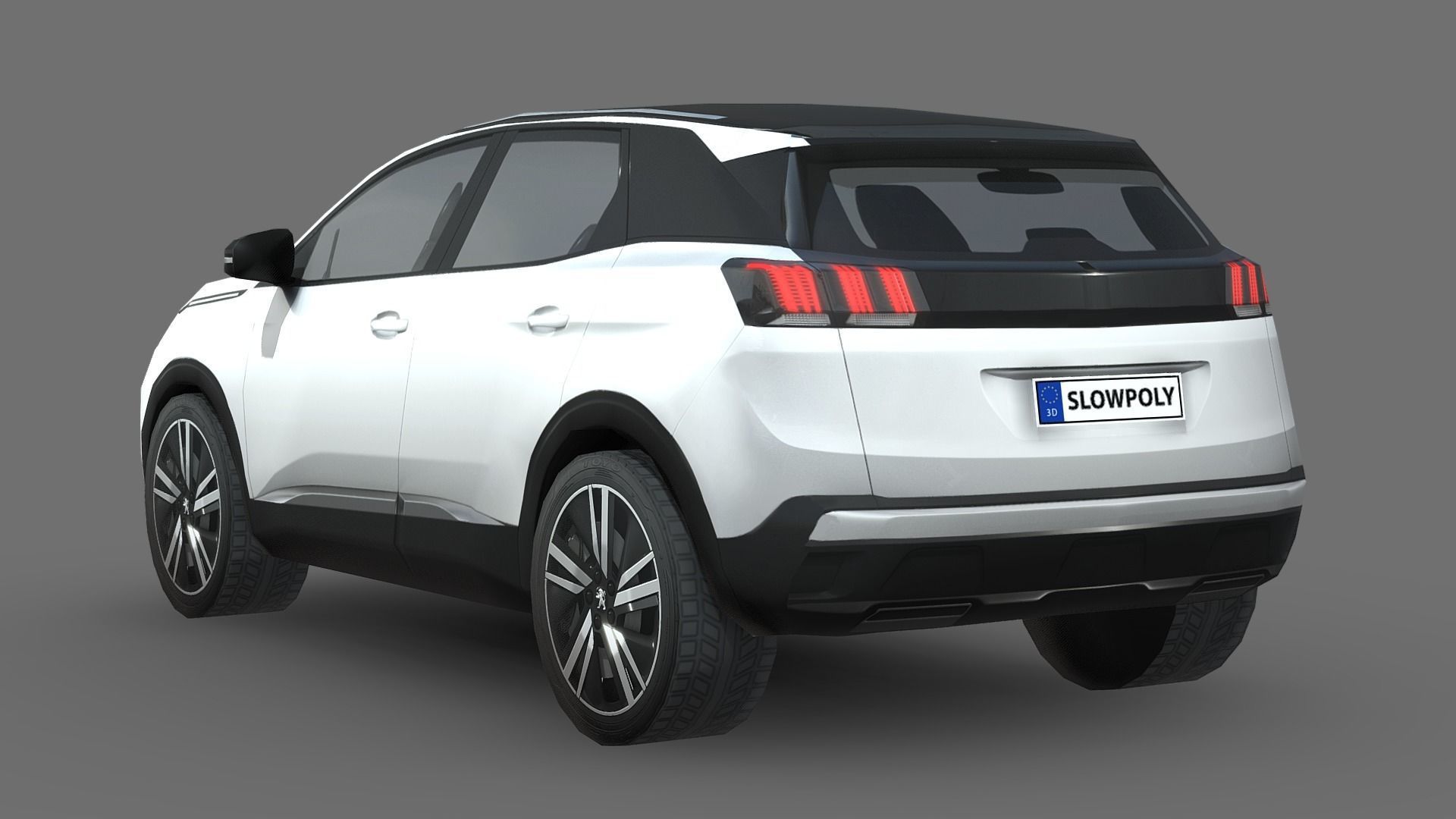 Peugeot 3008 2021 Low-poly 3D model_1