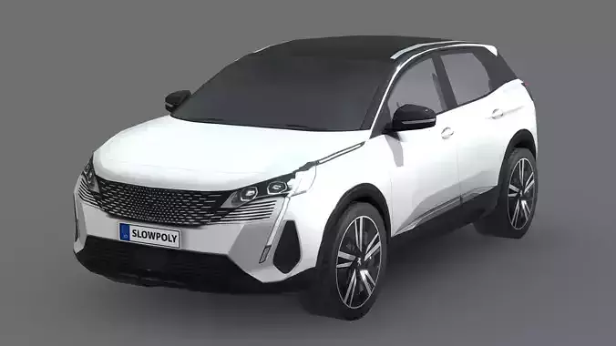 Peugeot 3008 2021 Low-poly 3D model