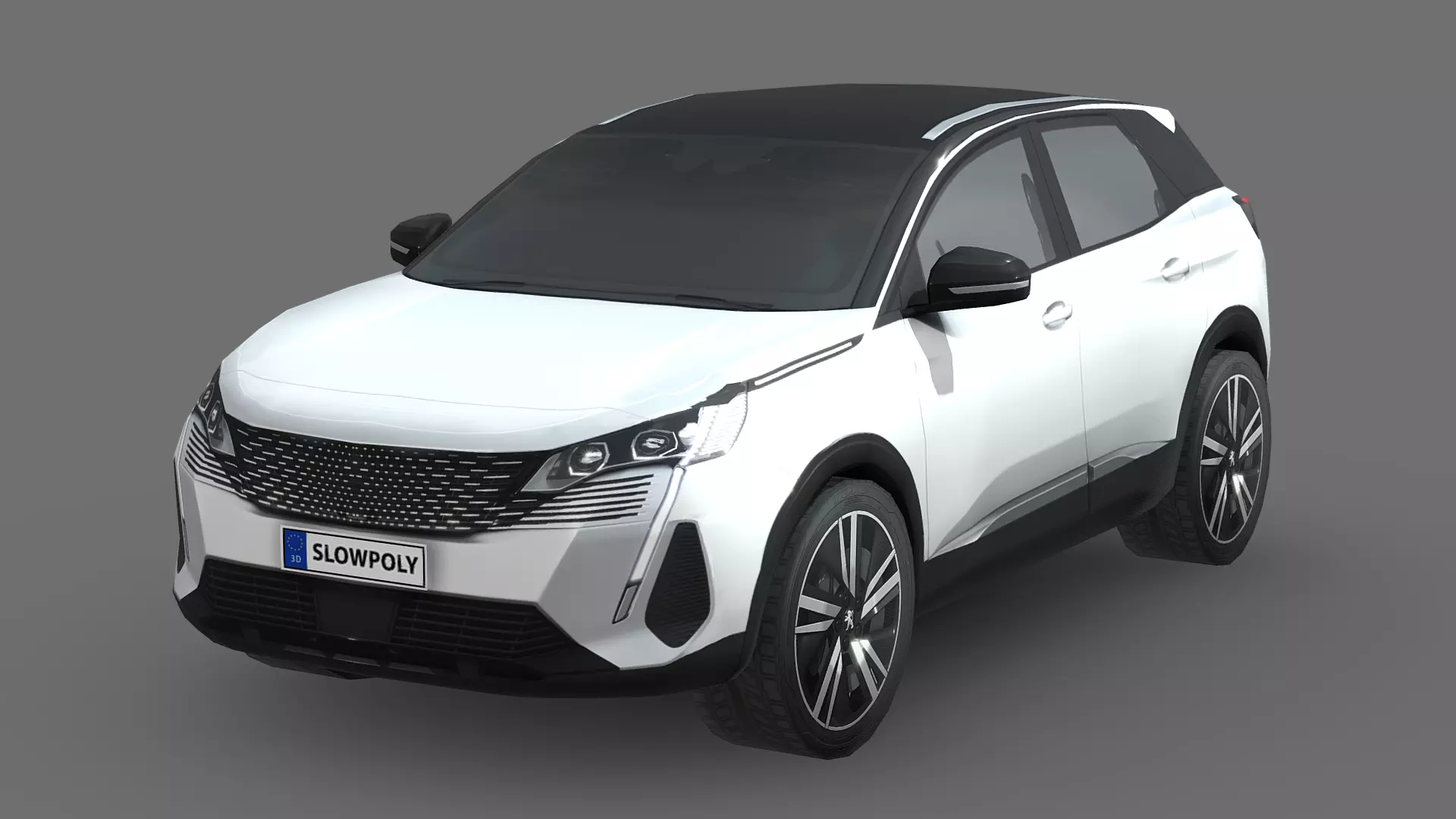 Peugeot 3008 2021 Low-poly 3D model_0