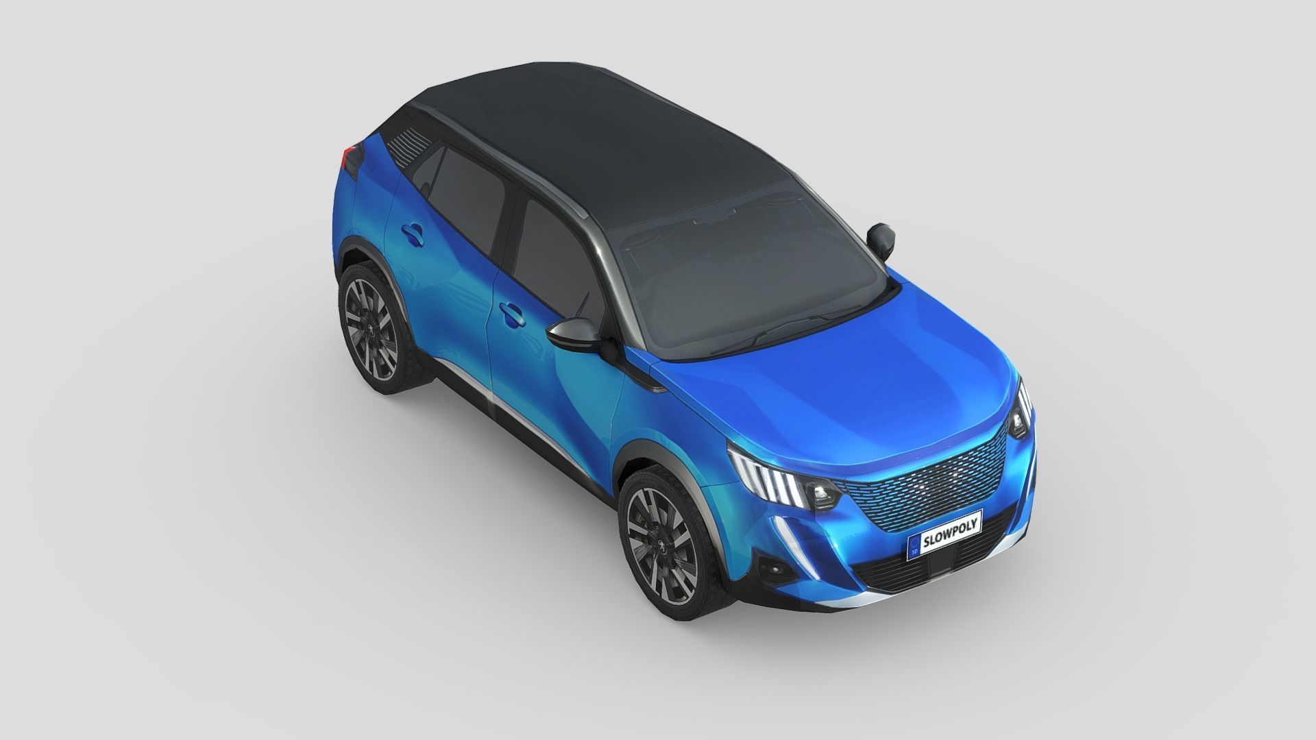 Peugeot e-2008 Low-poly 3D model_3