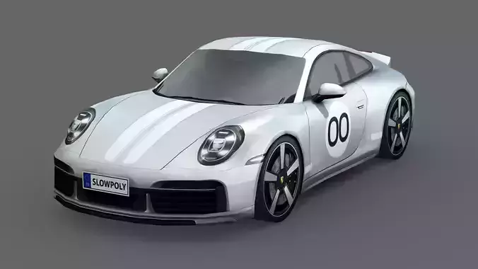 Porsche 911 Sport Classic 2023 Low-poly 3D model