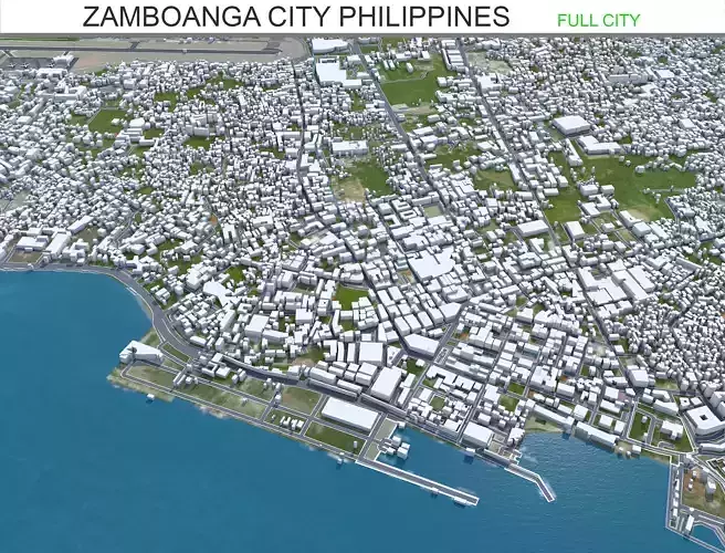 Zamboanga City Philippines 65km Low-poly 3D model