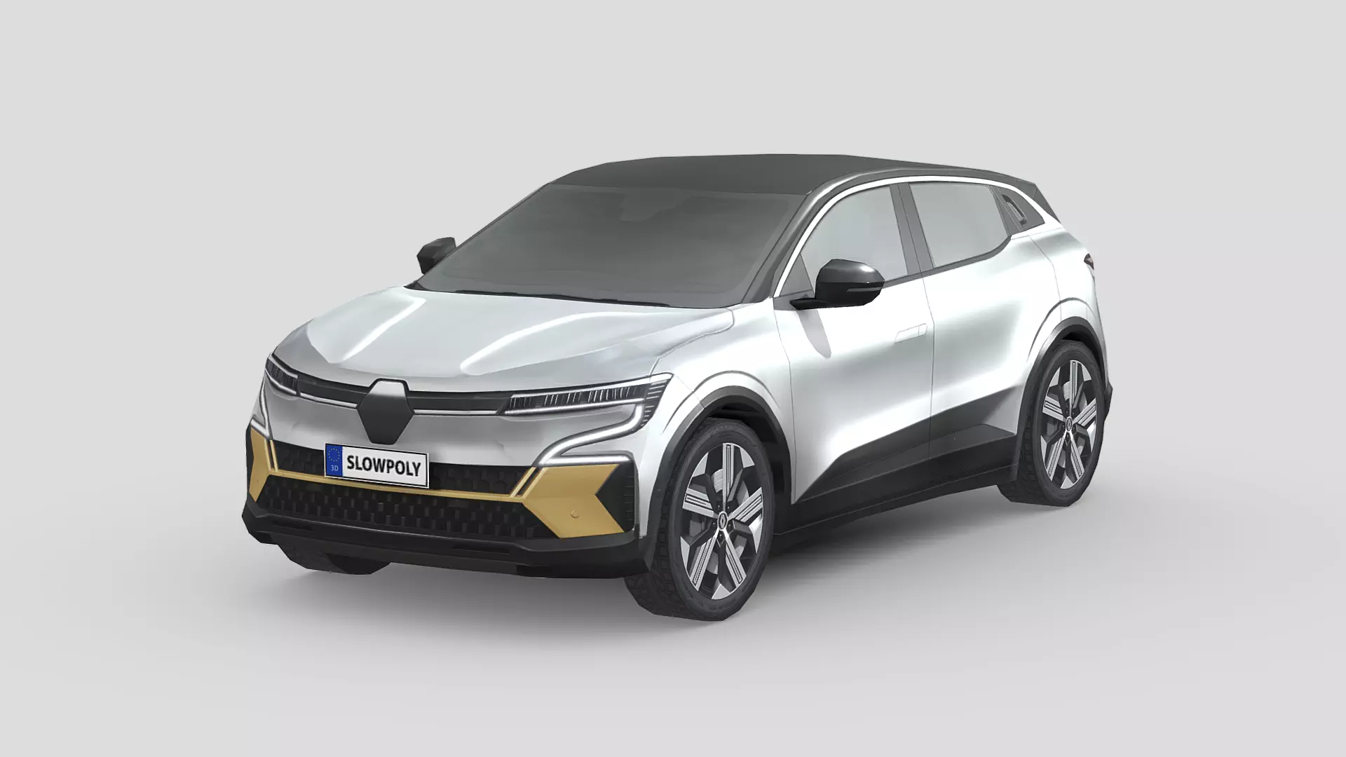 Renault Megane E Low-poly 3D model_0