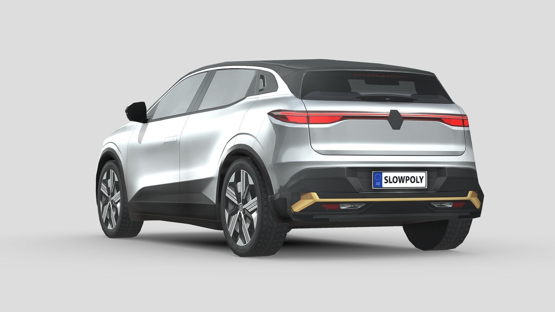 Renault Megane E Low-poly 3D model_1