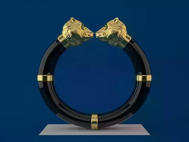 Bear head Bangle 3D print model