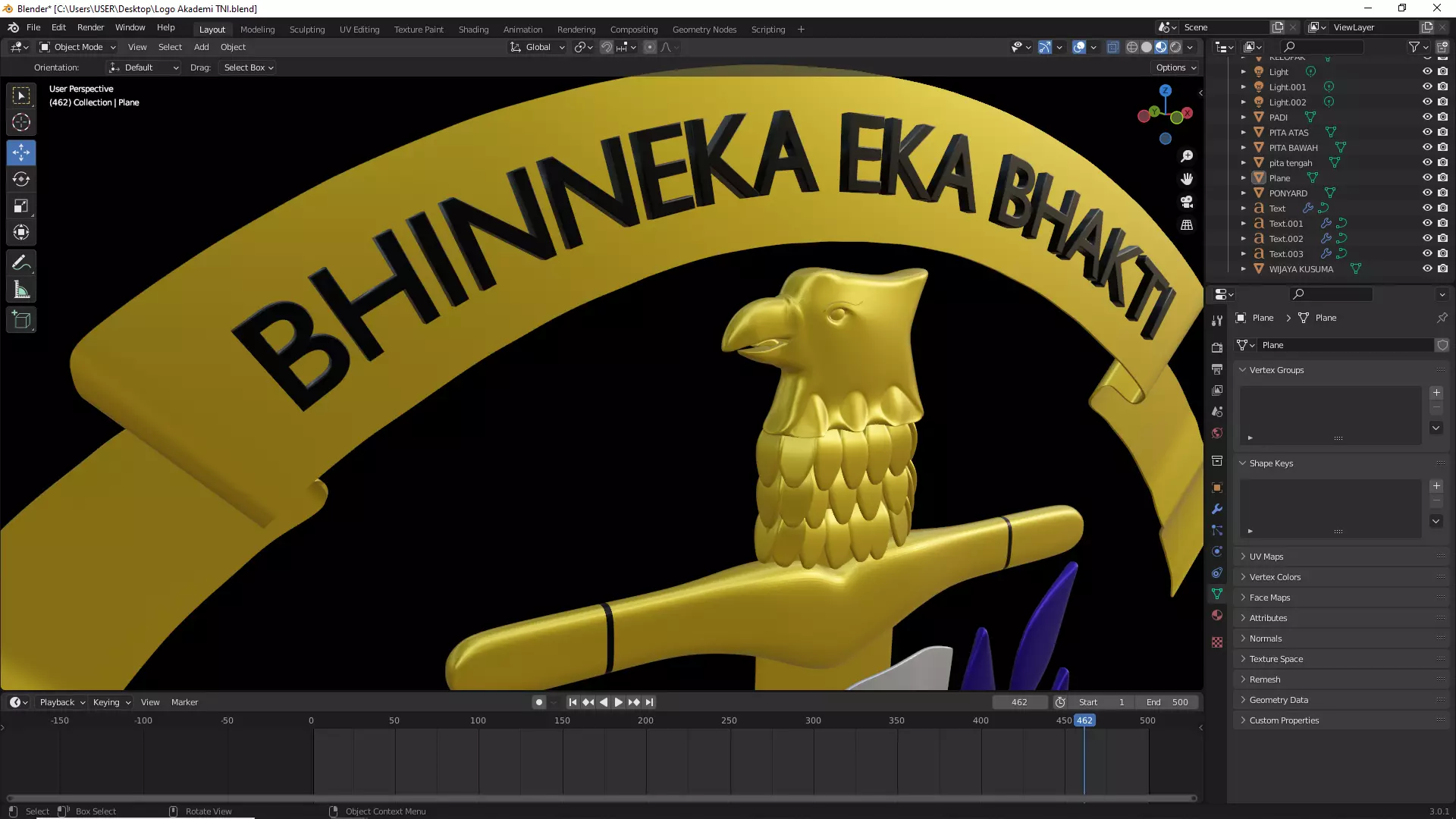 3D Logo Akademi TNI Free 3D model_0