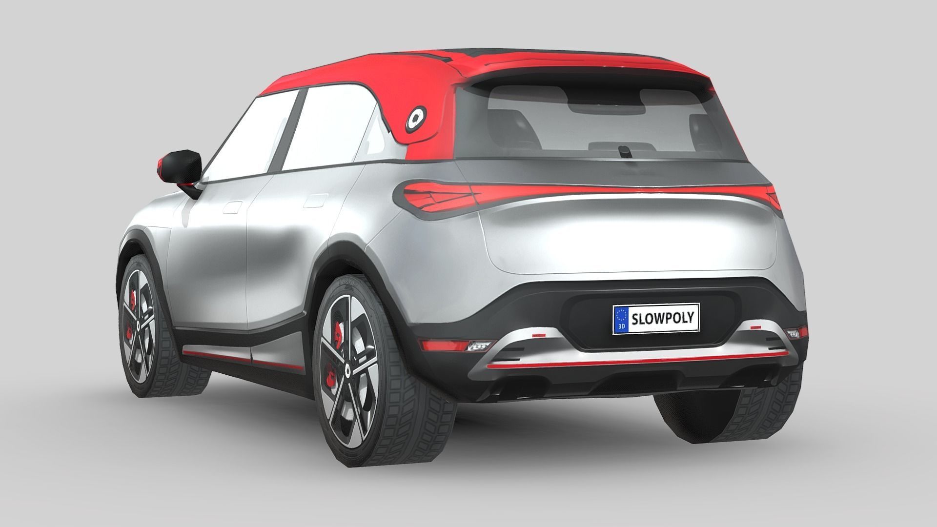 Smart 1 Brabus Low-poly 3D model_1