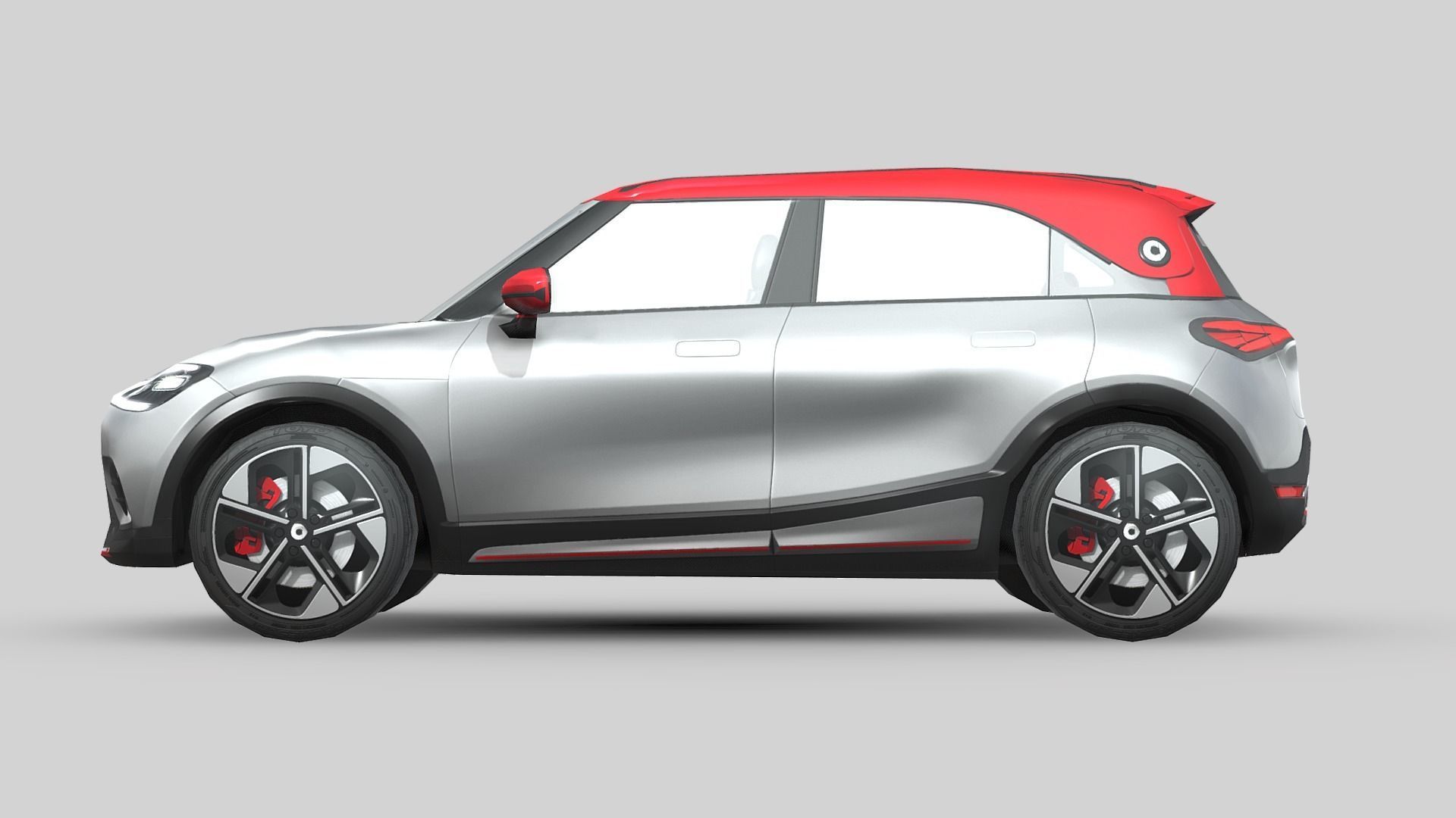 Smart 1 Brabus Low-poly 3D model_2