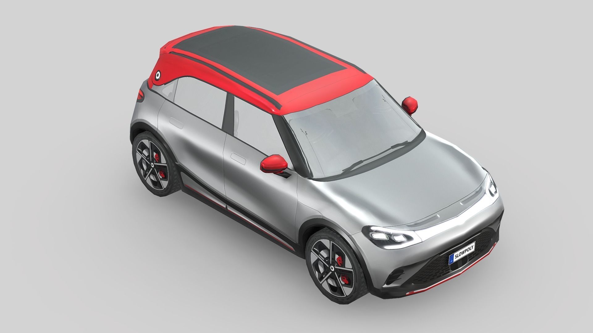 Smart 1 Brabus Low-poly 3D model_3