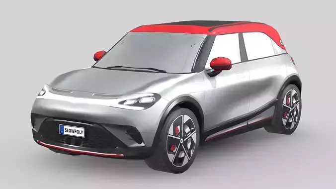Smart 1 Brabus Low-poly 3D model