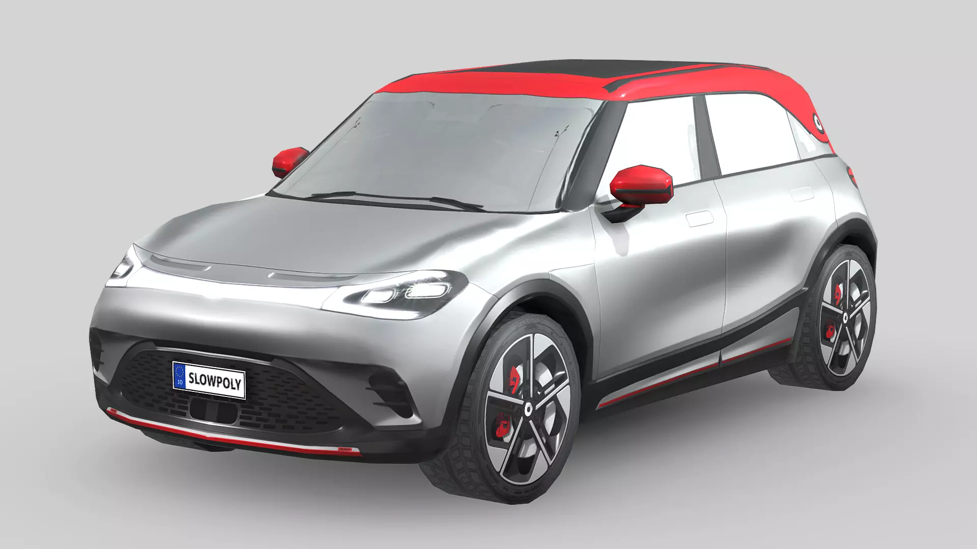 Smart 1 Brabus Low-poly 3D model_0