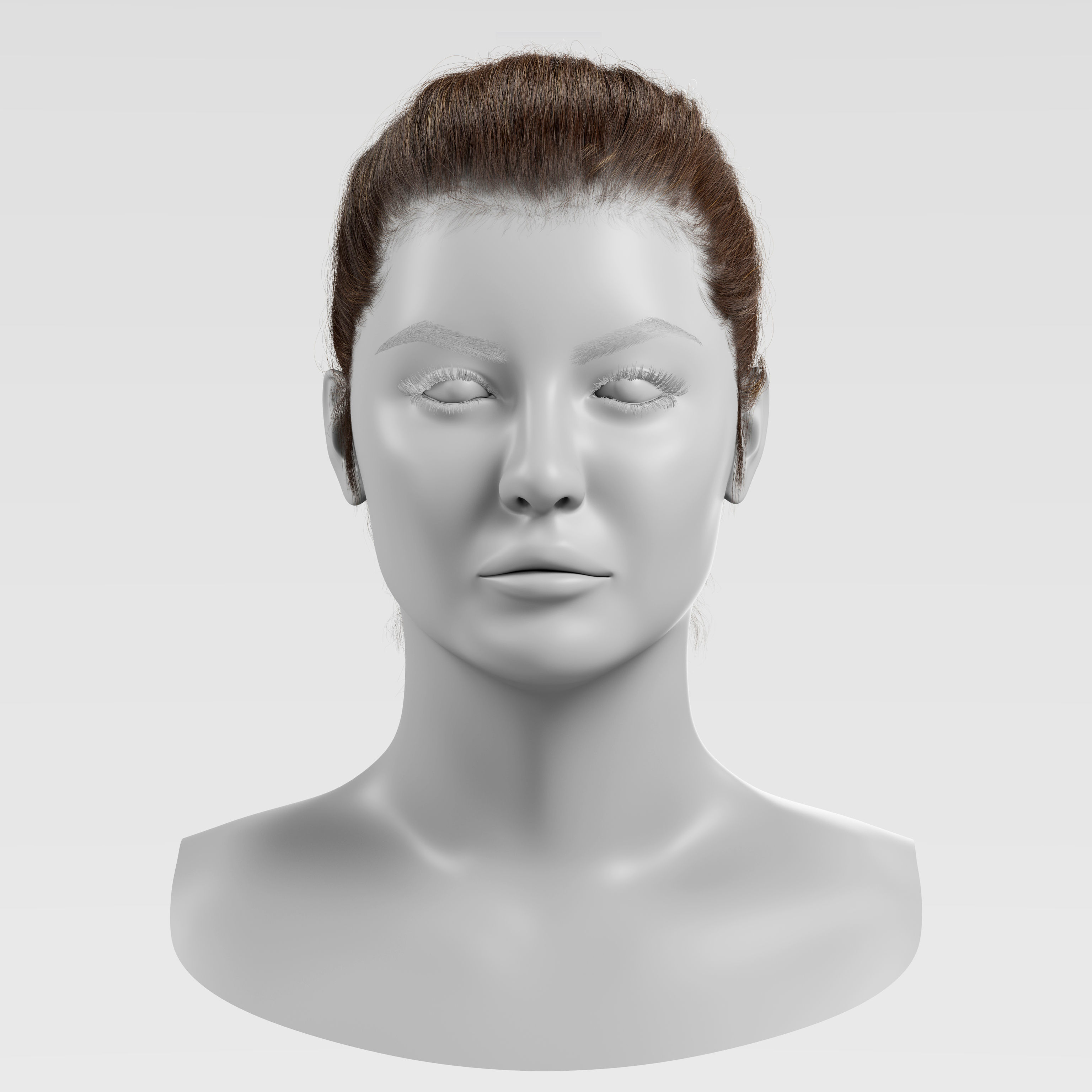 Realistic Ponytail Hairstyle For Games Alembic 3D model_2