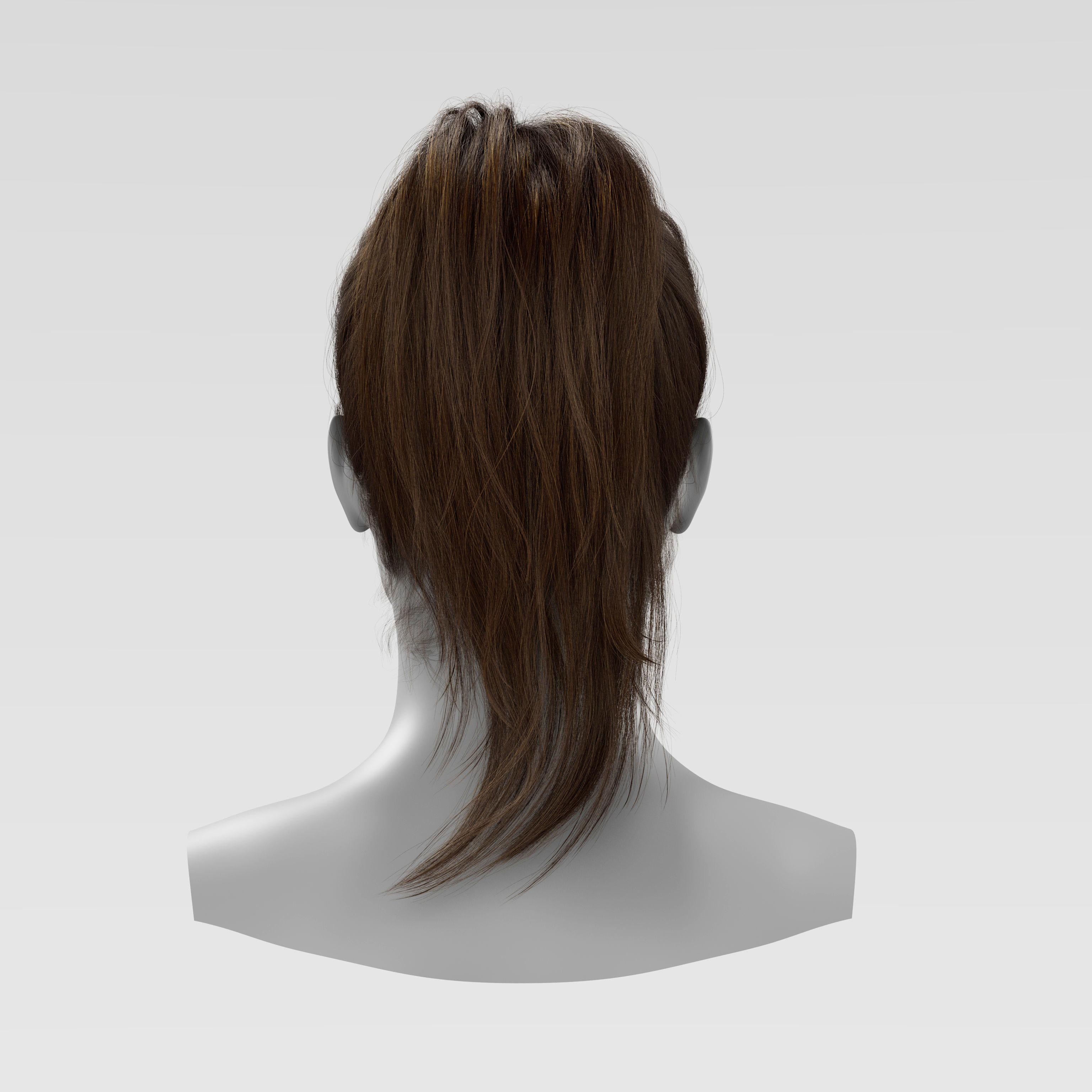 Realistic Ponytail Hairstyle For Games Alembic 3D model_4