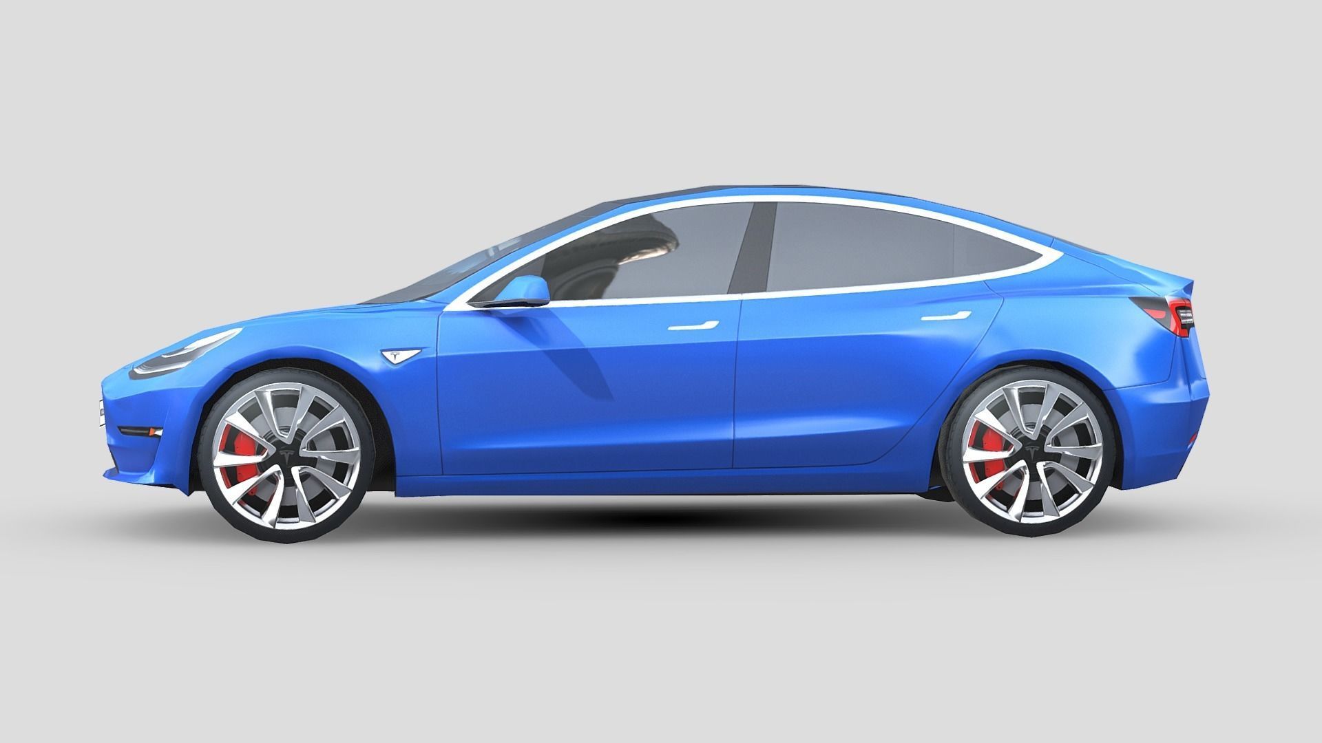 Tesla Model 3 2021 Low-poly 3D model_2