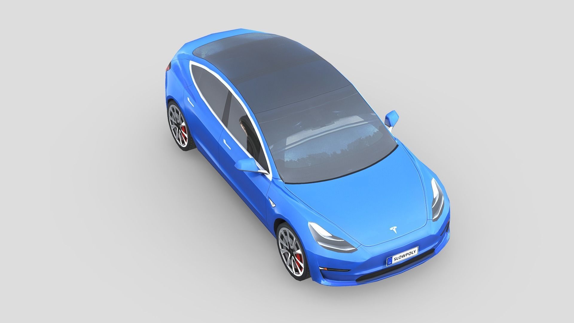 Tesla Model 3 2021 Low-poly 3D model_3