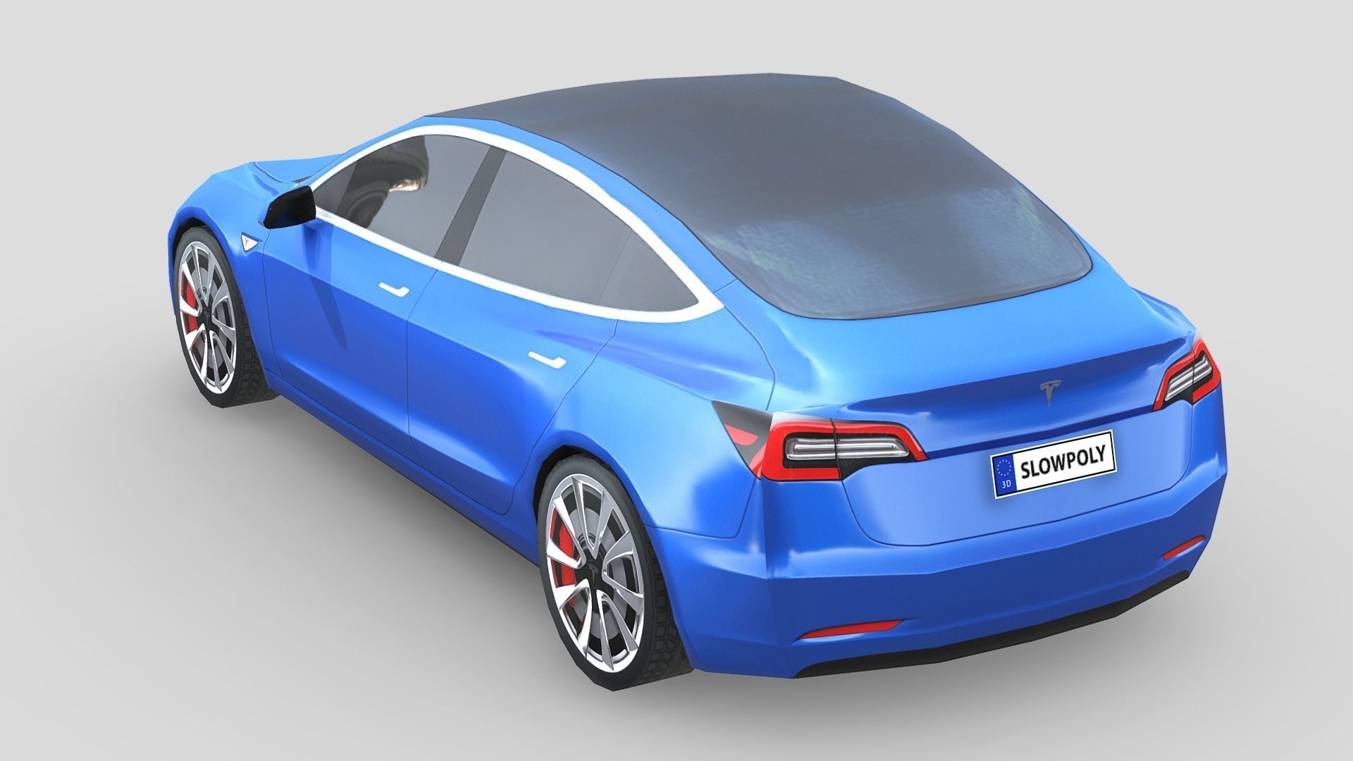 Tesla Model 3 2021 Low-poly 3D model_1