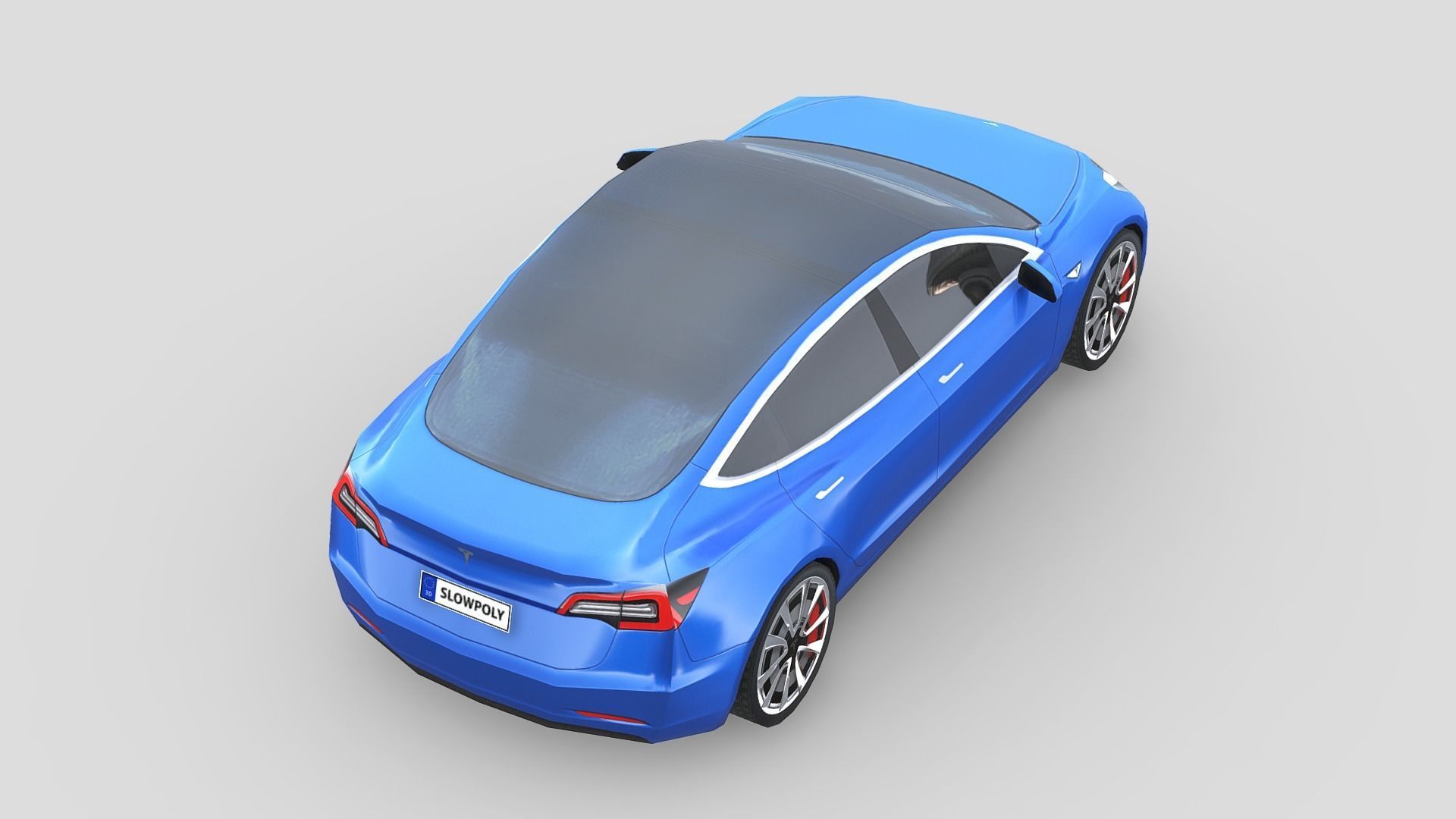 Tesla Model 3 2021 Low-poly 3D model_4