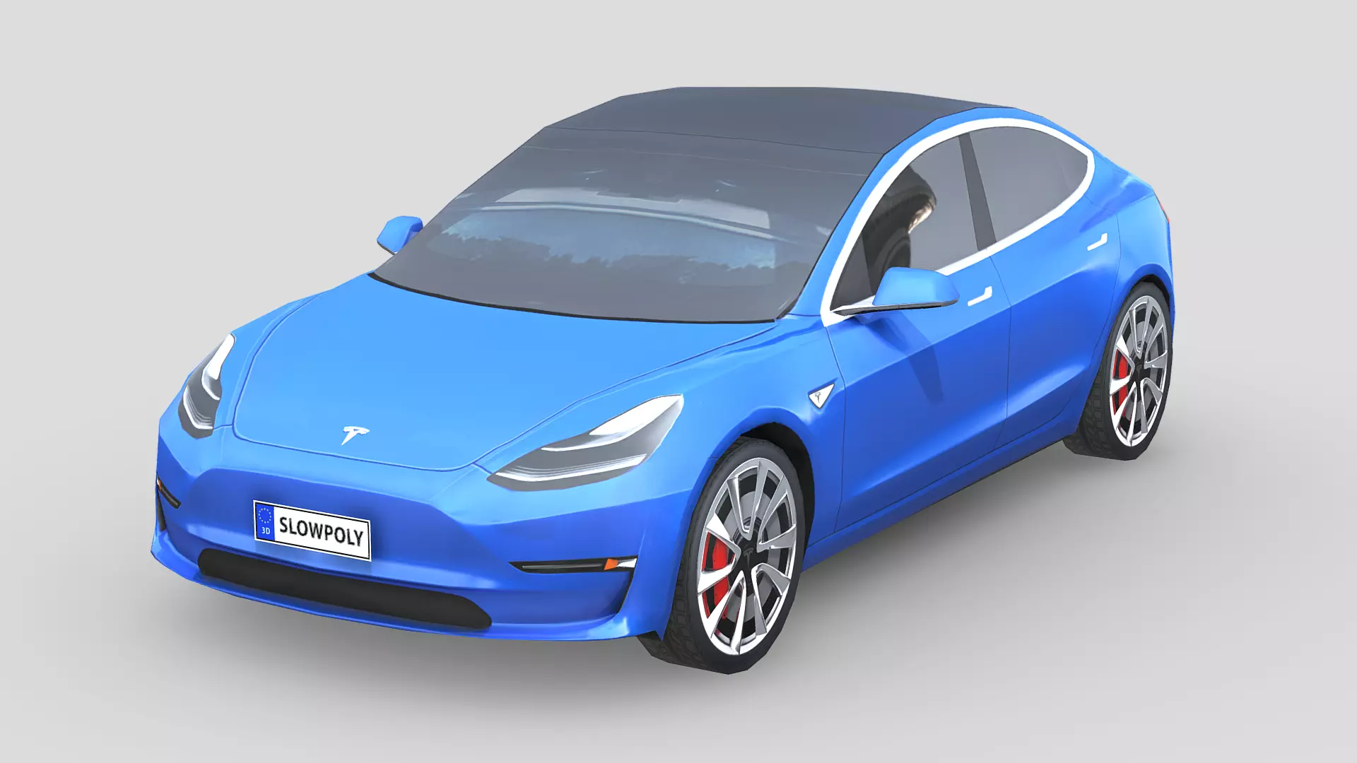 Tesla Model 3 2021 Low-poly 3D model_0