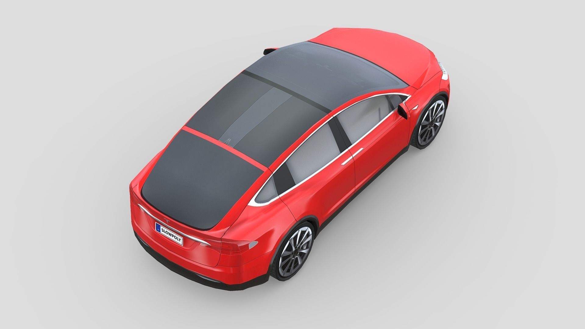 Tesla Model X 2018 Low-poly 3D model_4
