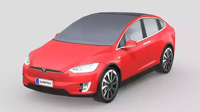 Tesla Model X 2018 Low-poly 3D model