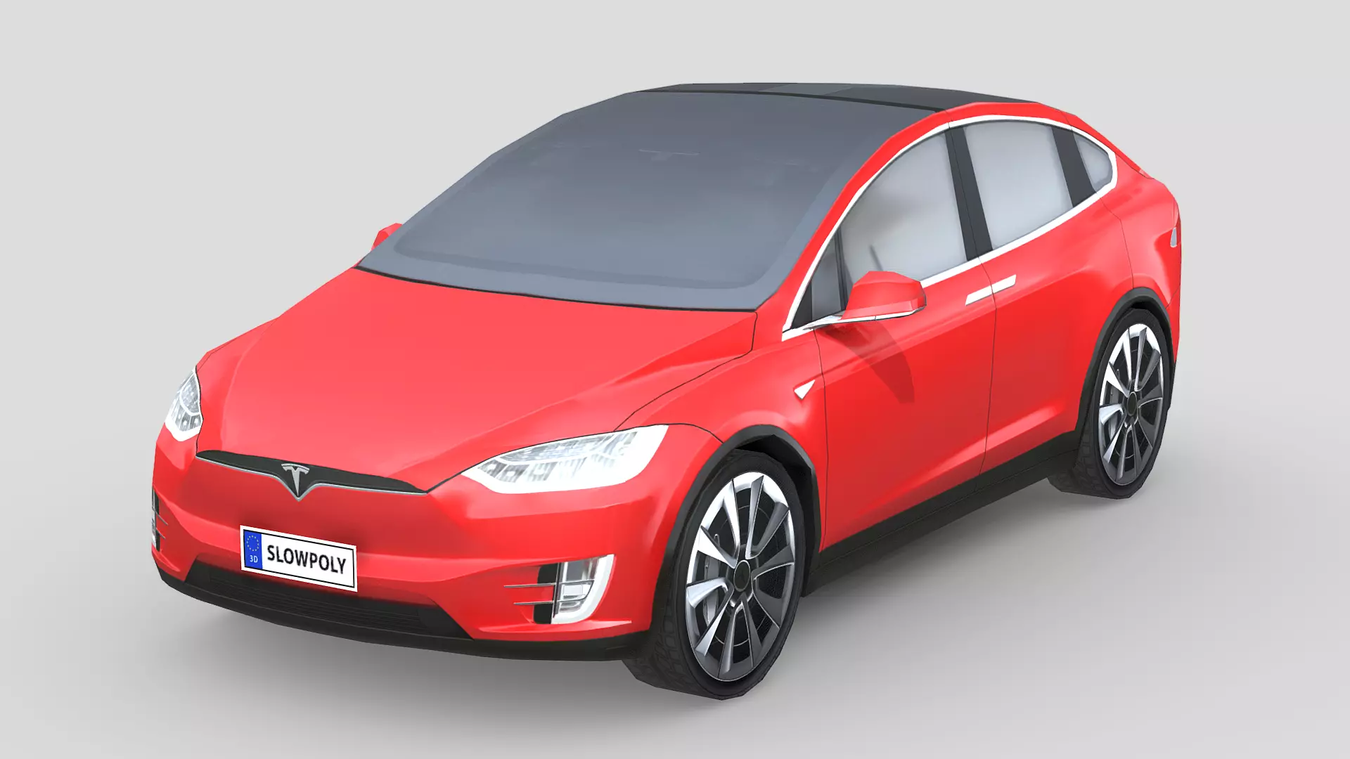 Tesla Model X 2018 Low-poly 3D model_0