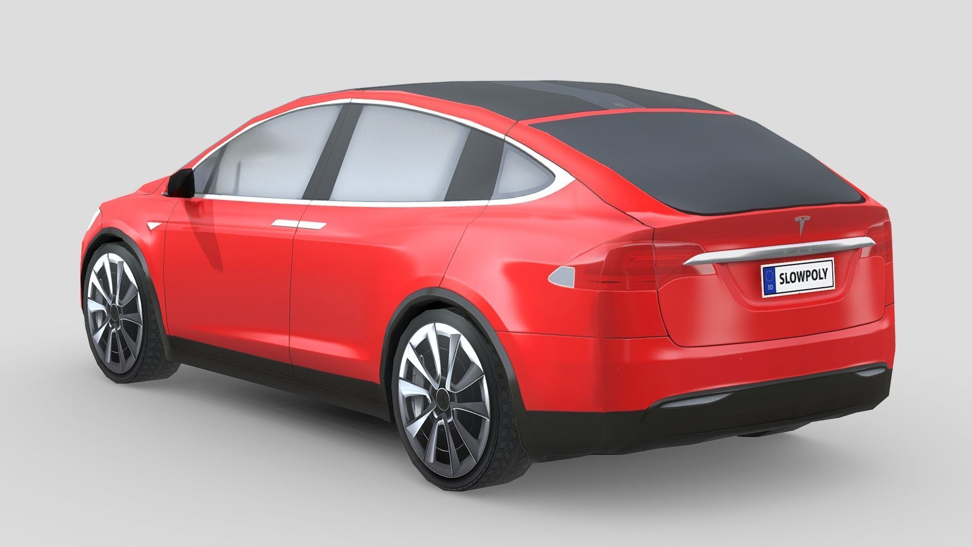 Tesla Model X 2018 Low-poly 3D model_1