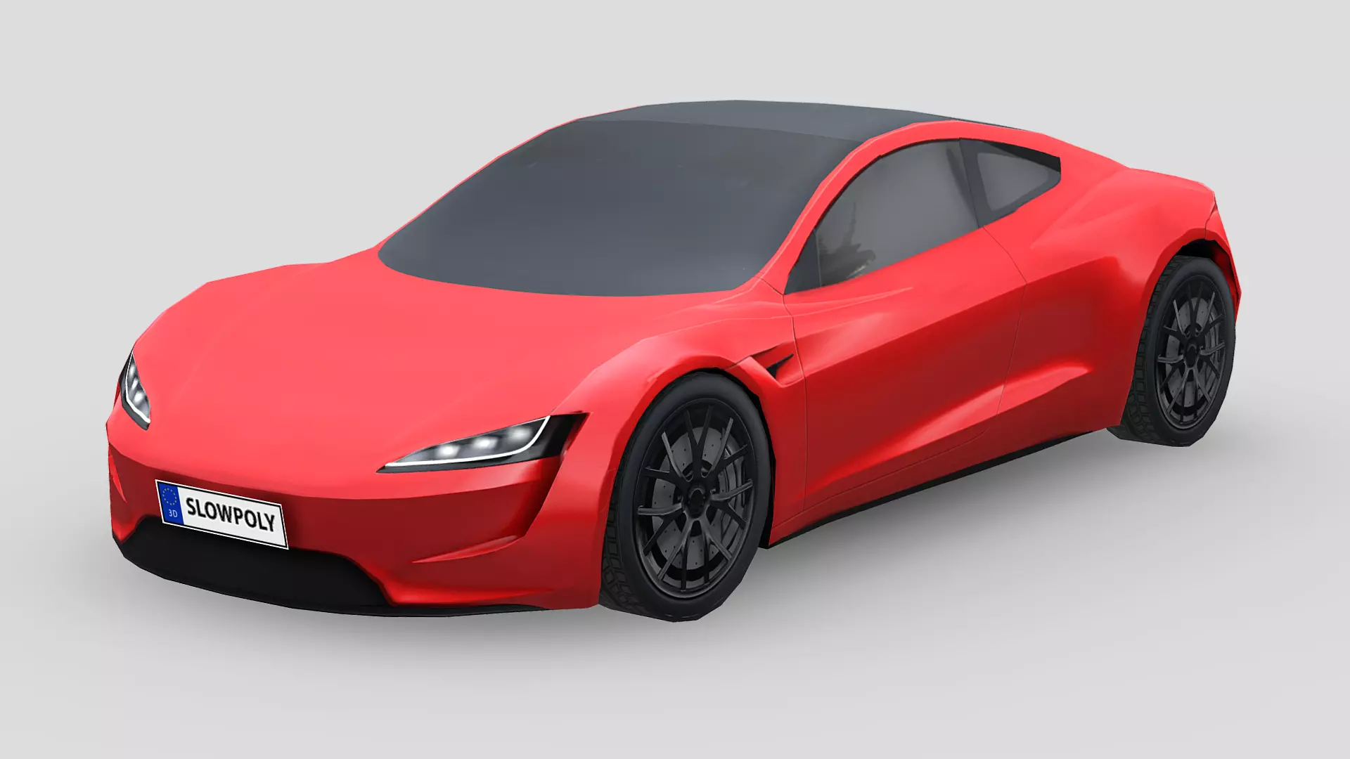 Tesla Roadster 2020 Low-poly 3D model_0